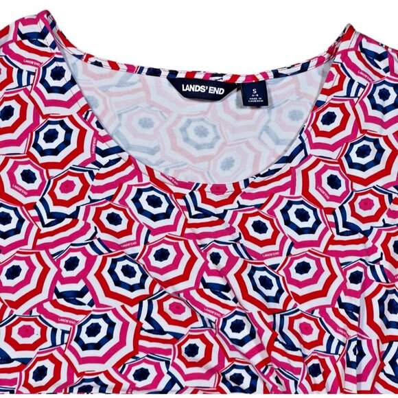 Lands’ End Cap Sleeve Twisted Front Umbrella Print Dress Size Small NWOT - Picture 4 of 7